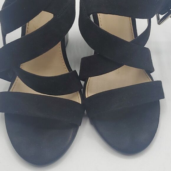 Forever 21 Black Strappy Wedges Size 7.5 - Picture 9 of 17